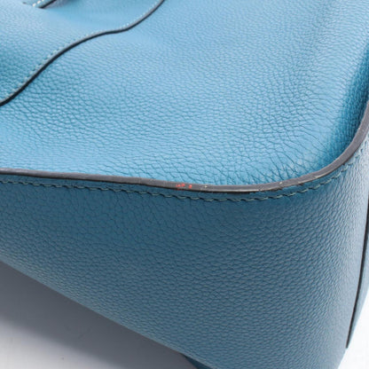 Loewe Handbag Hammock Drawstring Bag Small 2-Way Turquoise Blue Leather — view 6