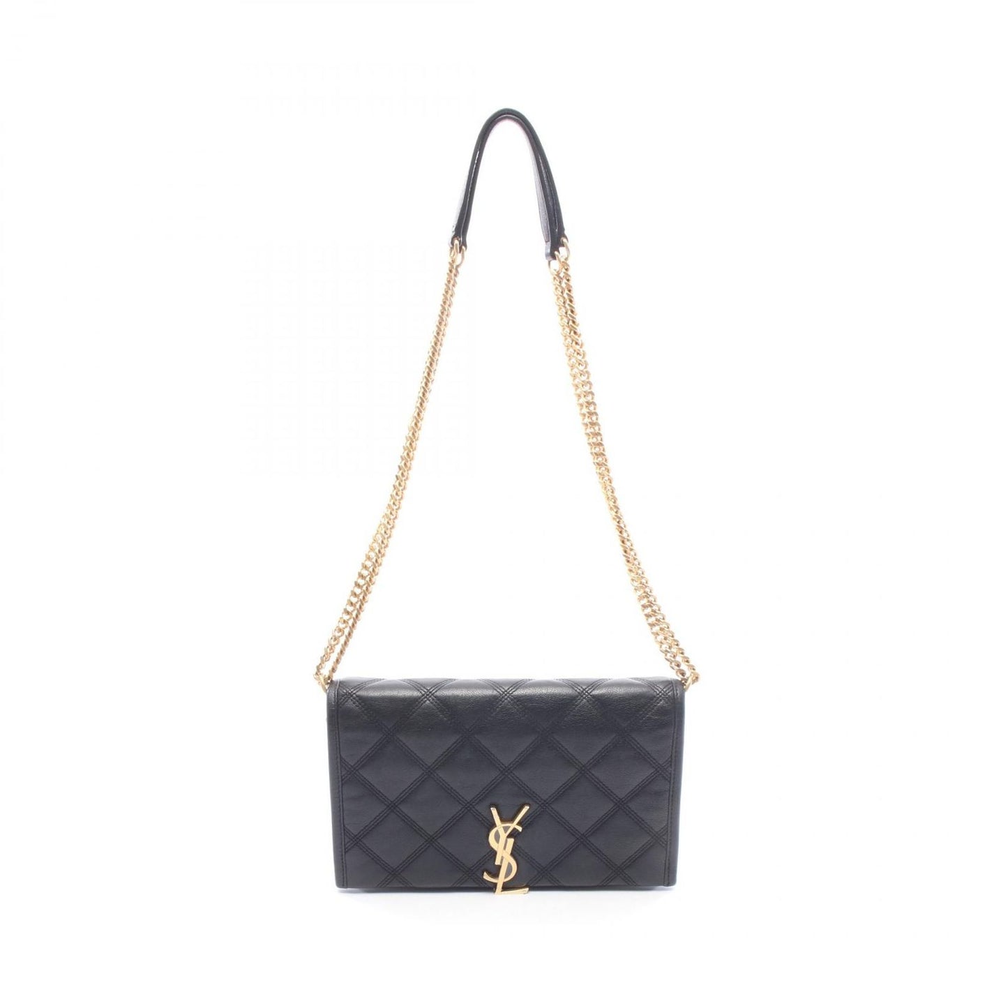Saint Laurent Paris Shoulder Bag Becky Black Leather Chain Wallet
