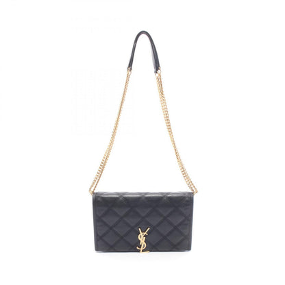 Saint Laurent Paris Shoulder Bag Becky Black Leather Chain Wallet