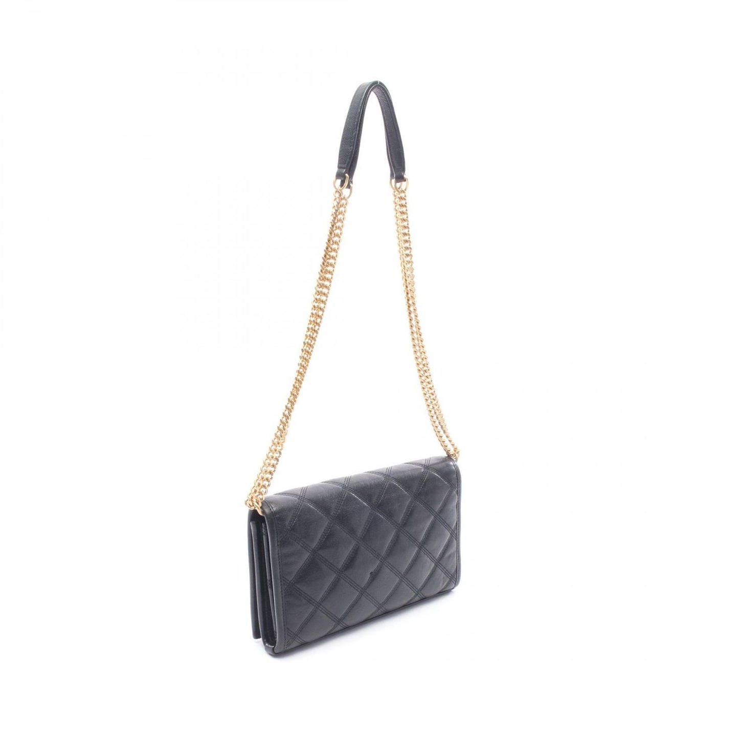 Saint Laurent Paris Shoulder Bag Becky Black Leather Chain Wallet — view 2