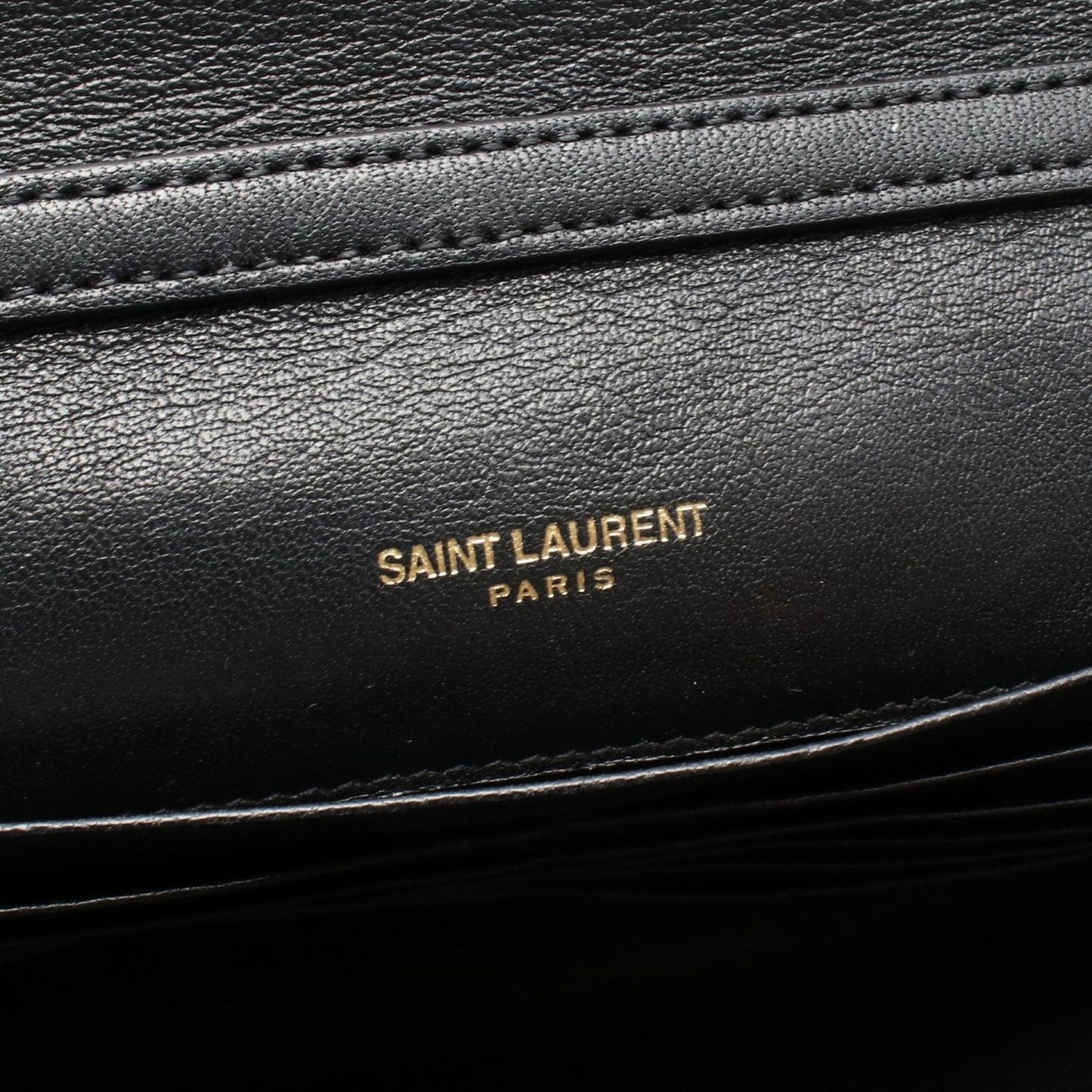 Saint Laurent Paris Shoulder Bag Becky Black Leather Chain Wallet — view 4