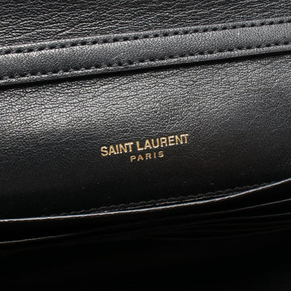Saint Laurent Paris Shoulder Bag Becky Black Leather Chain Wallet — view 4
