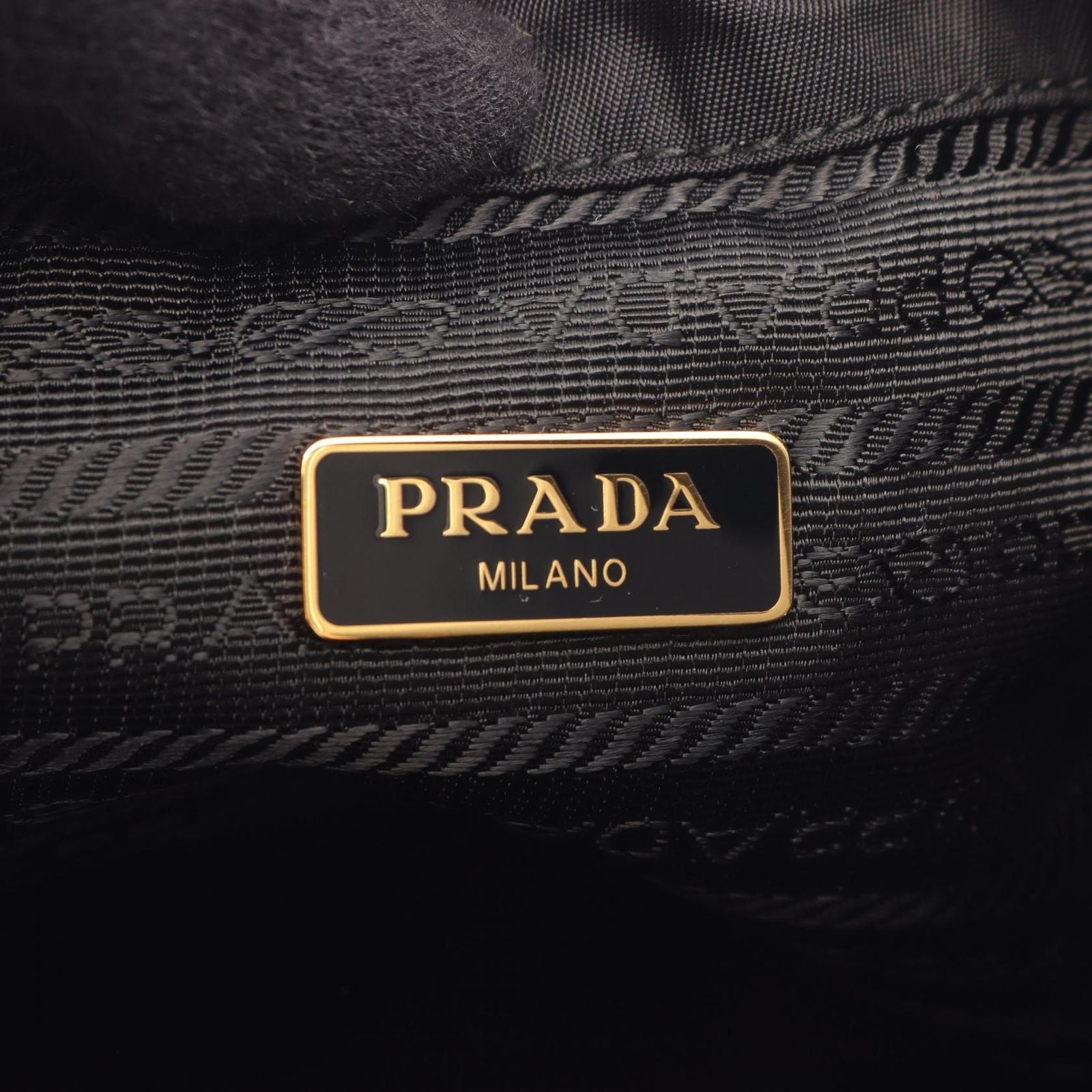 Prada Duet Re-Nylon Bucket Bag 2-Way Black Nylon Saffiano Leather — view 4