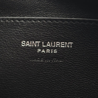 Saint Laurent Paris Clutch Puffy Pouch Black Leather Large — view 4