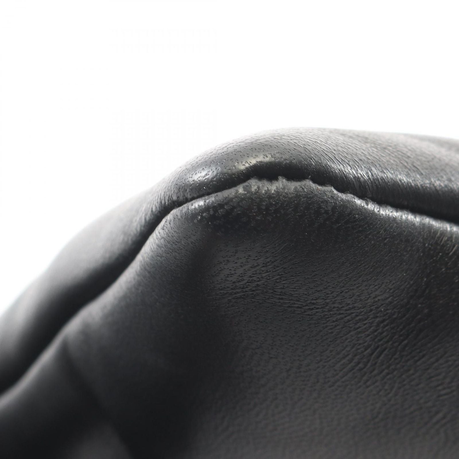 Saint Laurent Paris Clutch Puffy Pouch Black Leather Large — view 8