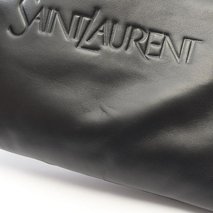Saint Laurent Paris Clutch Puffy Pouch Black Leather Large — view 6