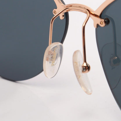Prada Sunglasses Tortoiseshell Pattern Mirror Lens Half Rim Eyewear — view 6