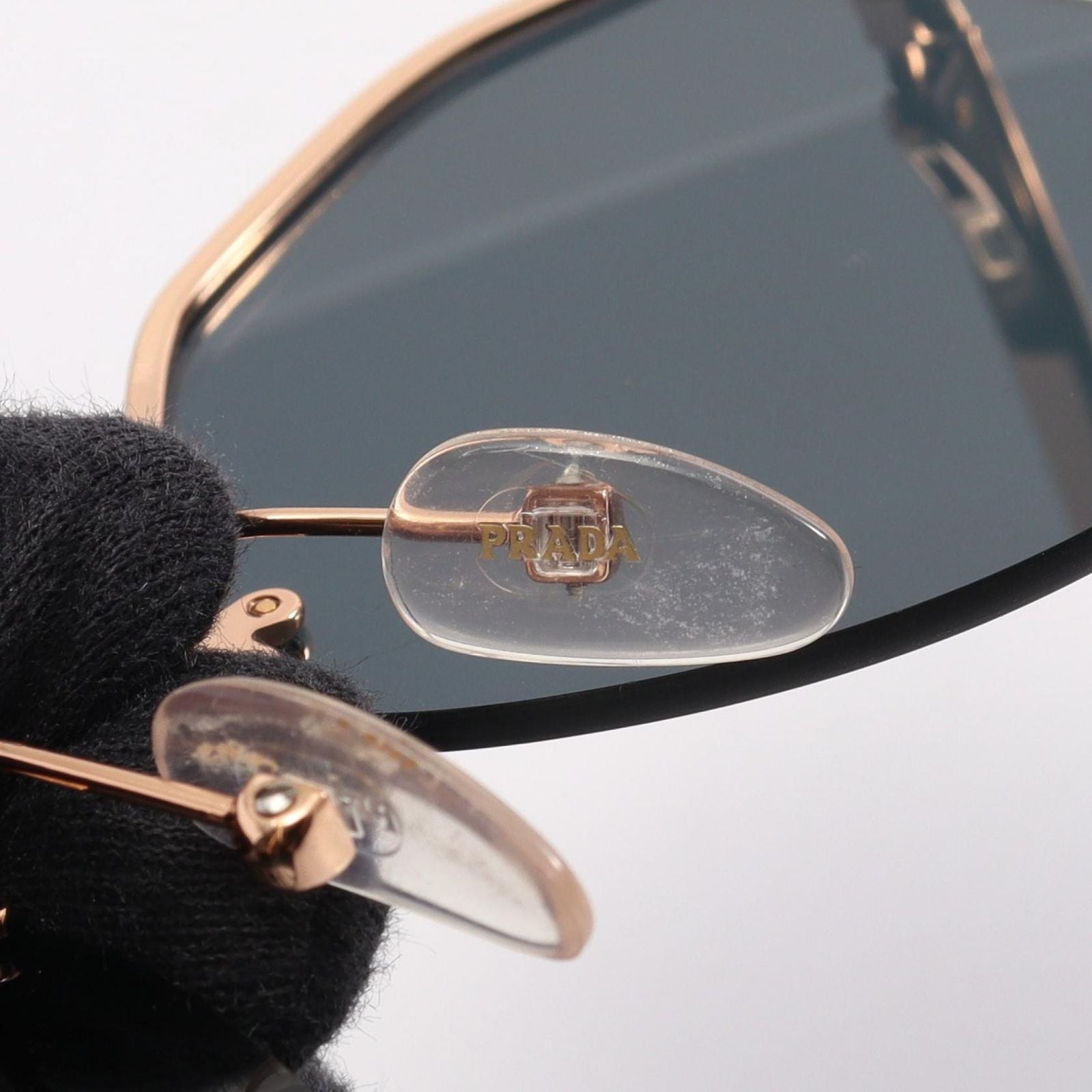 Prada Sunglasses Tortoiseshell Pattern Mirror Lens Half Rim Eyewear — view 8