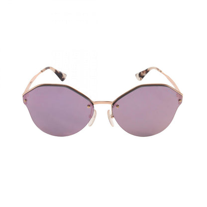 Prada Sunglasses Tortoiseshell Pattern Mirror Lens Half Rim Eyewear