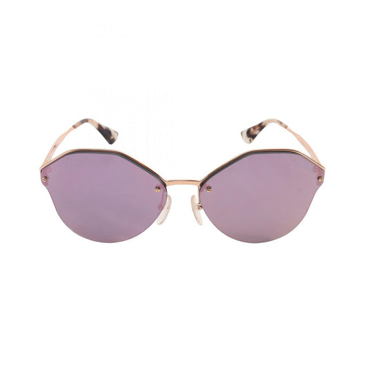 Prada Sunglasses Tortoiseshell Pattern Mirror Lens Half Rim Eyewear