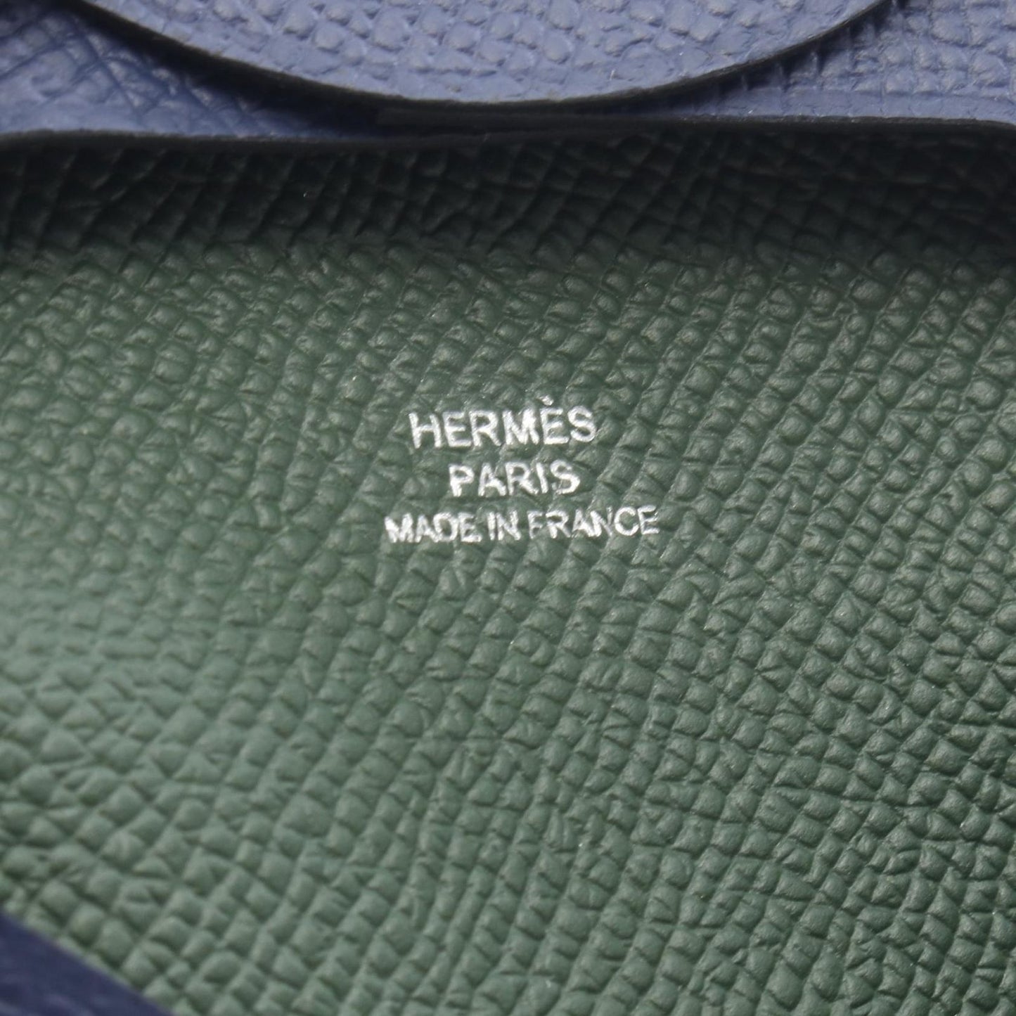 Hermes Coin Case Bastia Verso Blue Saphir Vert Angre Leather — view 4