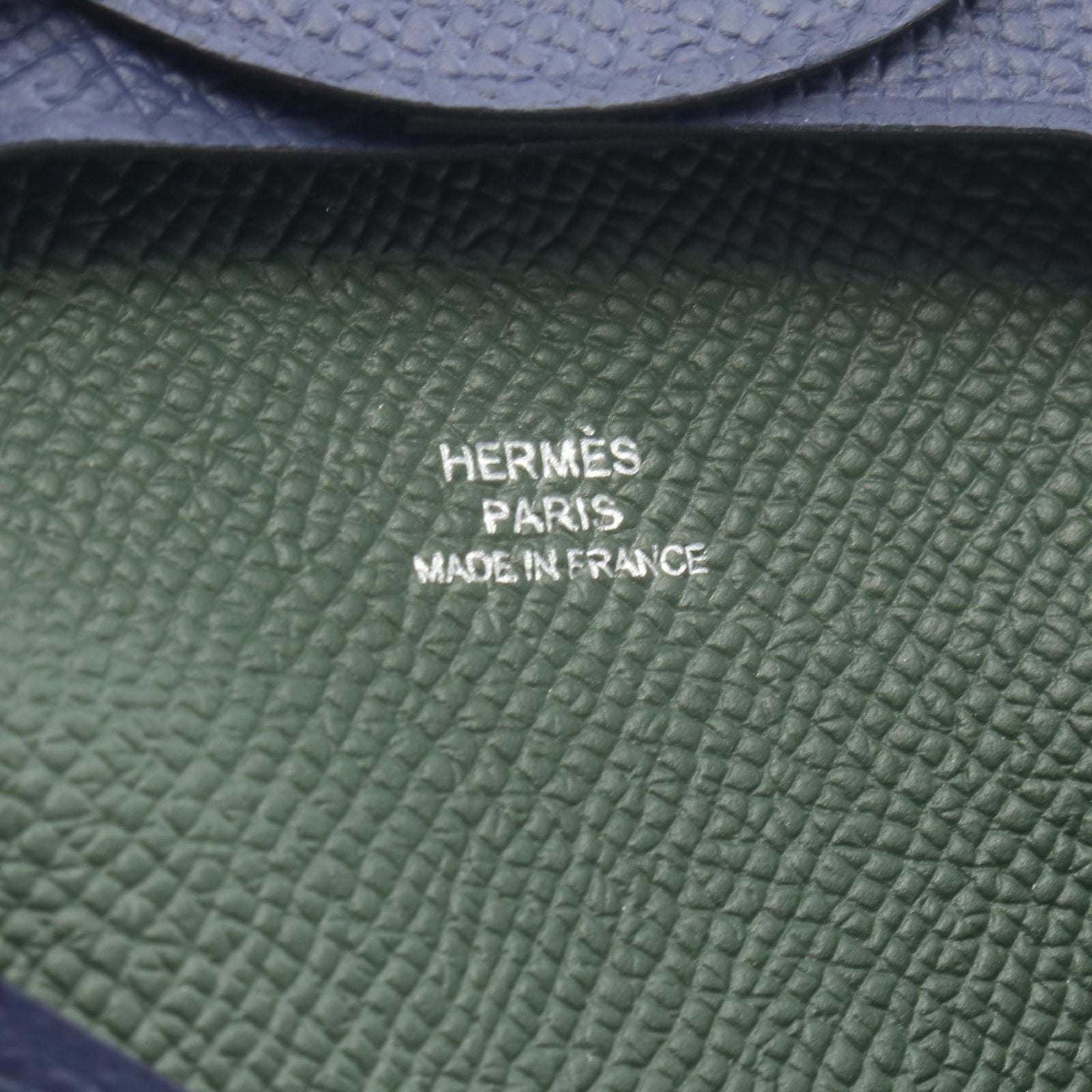 Hermes Coin Case Bastia Verso Blue Saphir Vert Angre Leather — view 4