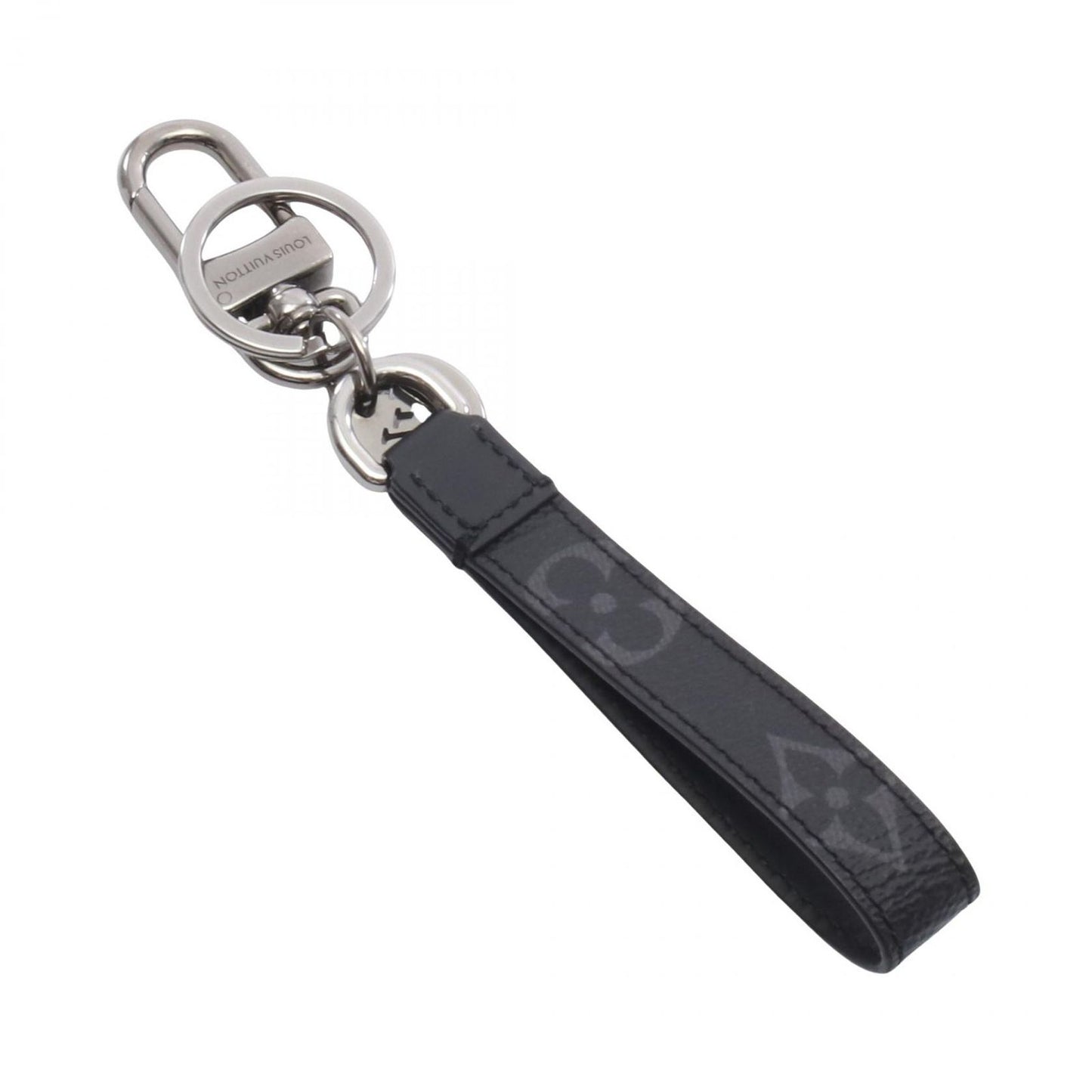 Louis Vuitton Key Holder Porte Cles Monogram Eclipse Key Ring Leather Dragonne — view 2