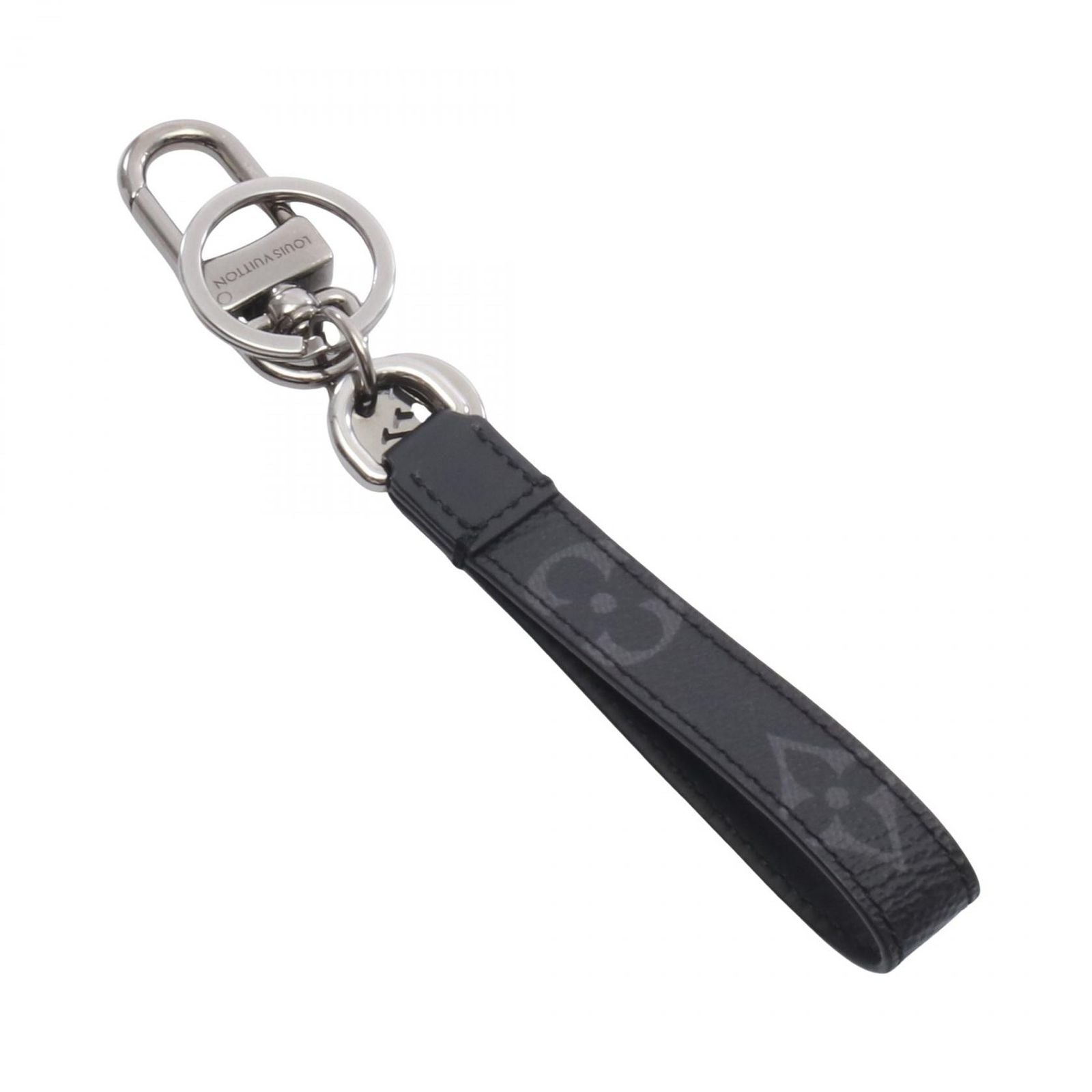 Louis Vuitton Key Holder Porte Cles Monogram Eclipse Key Ring Leather Dragonne — view 2