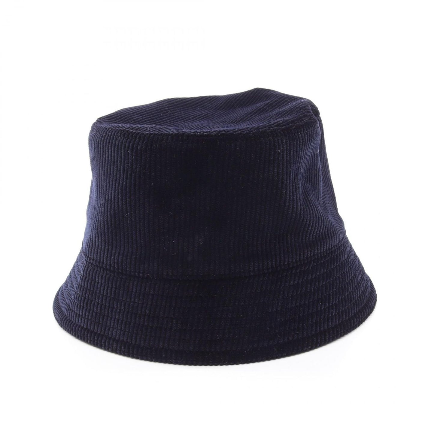 Prada Hat Triangle Plate Corduroy Bucket Navy — view 2