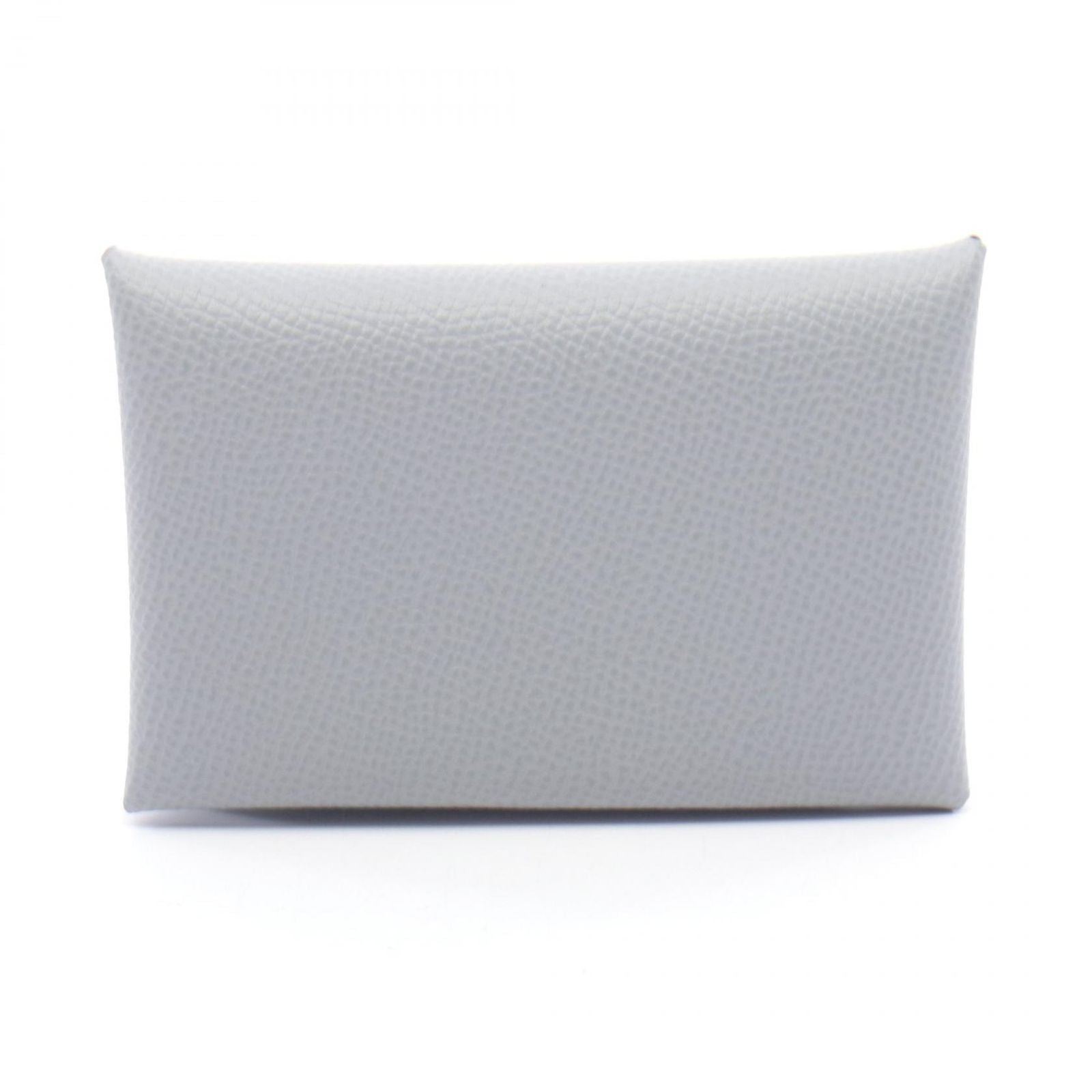 Hermes Coin Case Calvi Gris Perle Leather
