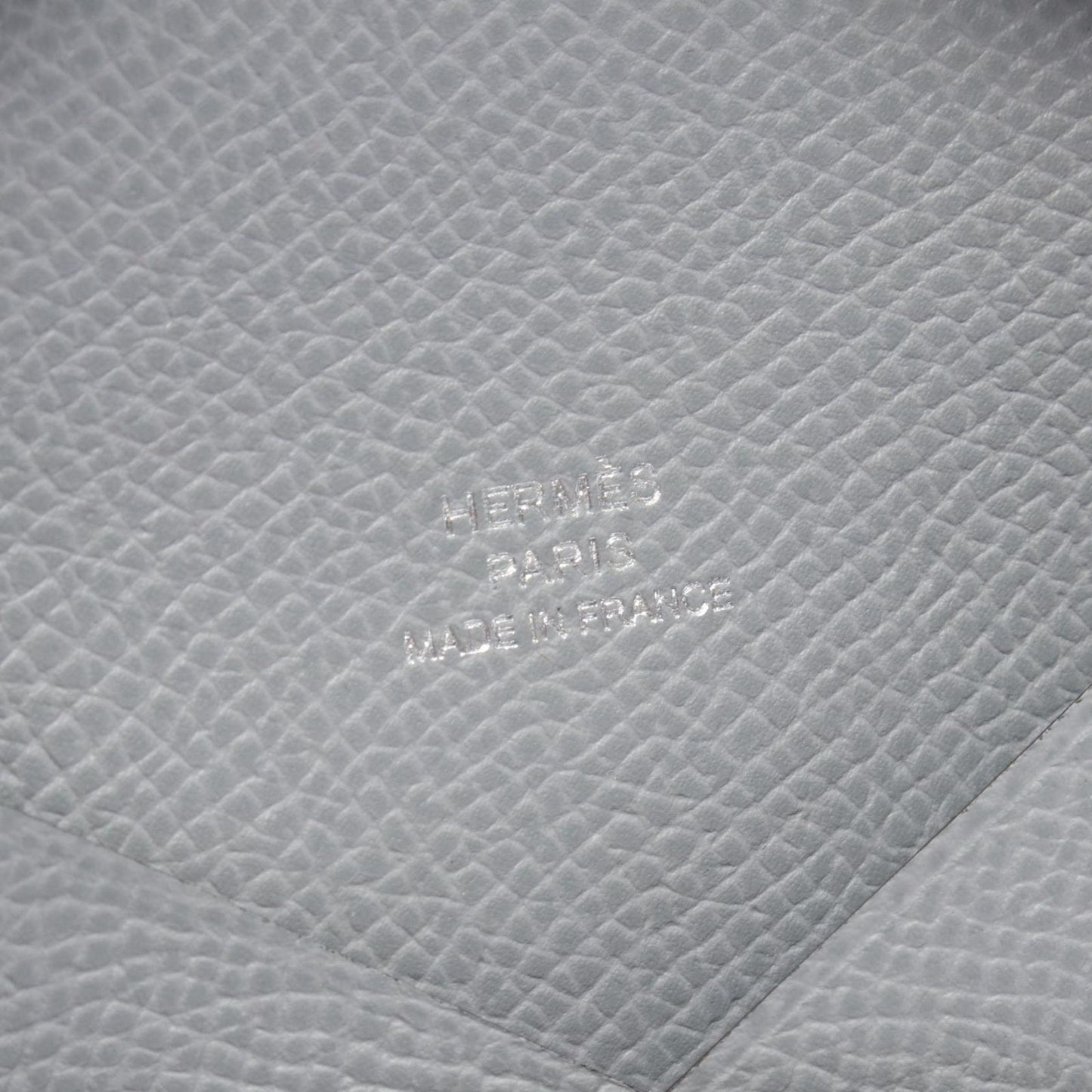 Hermes Coin Case Calvi Gris Perle Leather — view 5