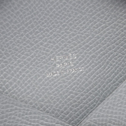Hermes Coin Case Calvi Gris Perle Leather — view 5