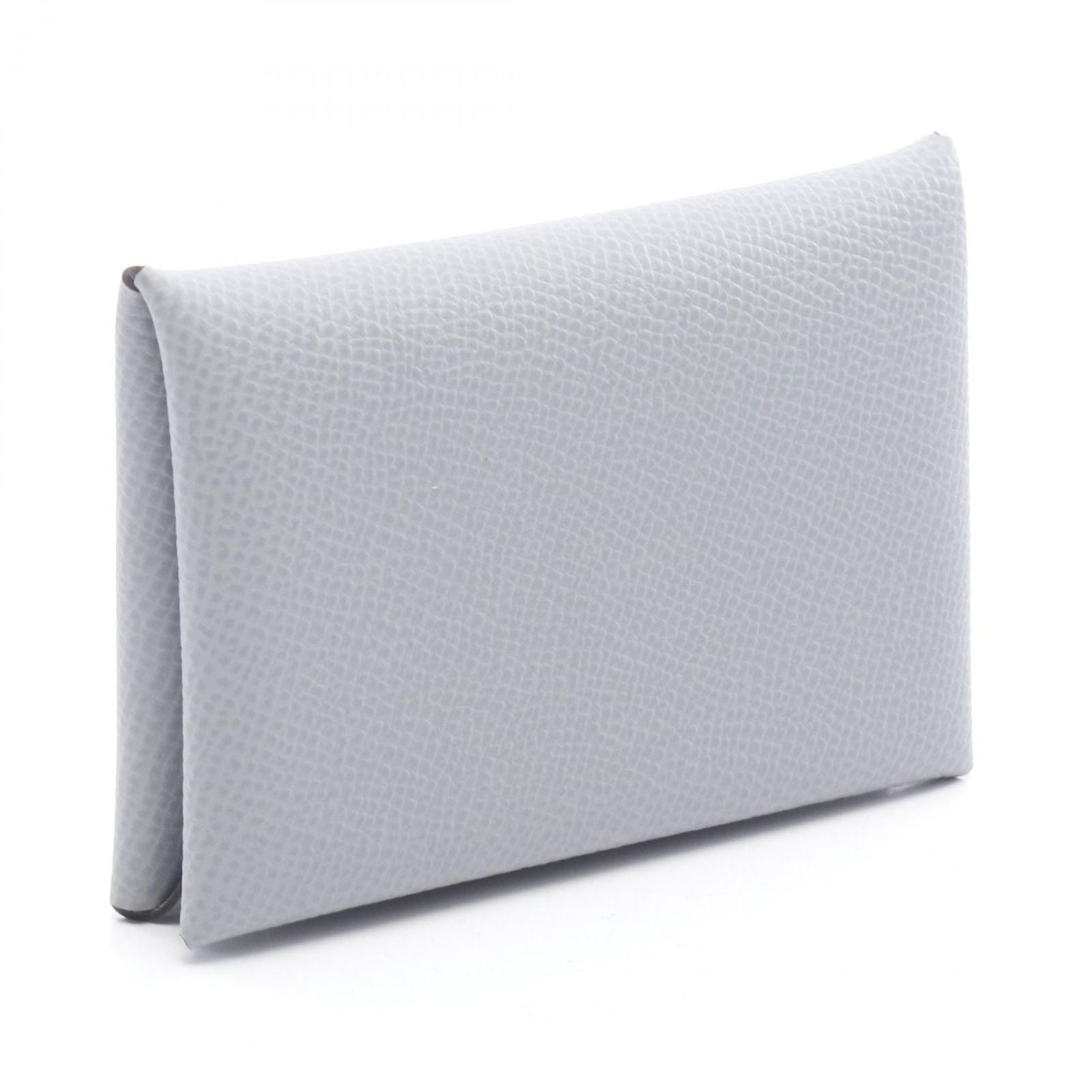 Hermes Coin Case Calvi Gris Perle Leather — view 2
