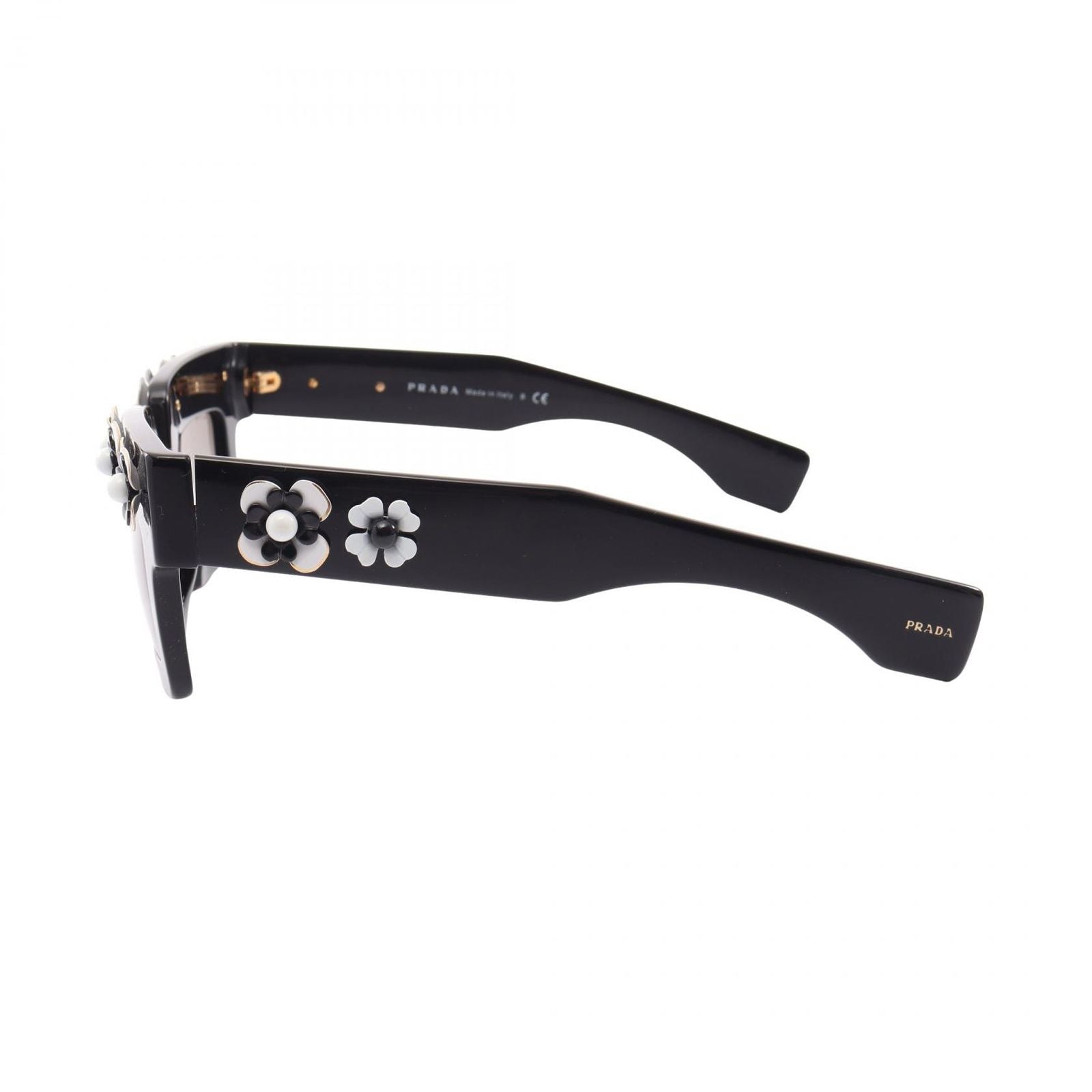 Prada Sunglasses Gradient Lens Flower Black Eyewear — view 3