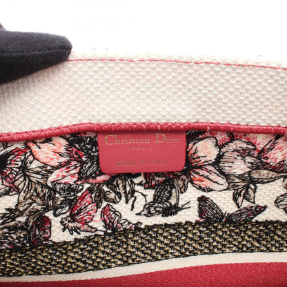 Dior Tote Book Pink White Multi Canvas Butterfly Flower — view 4