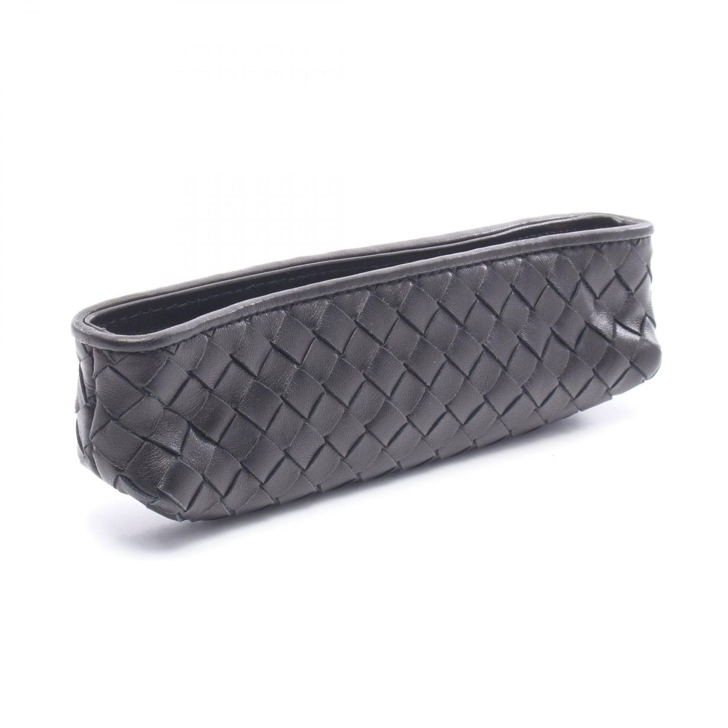 Bottega Veneta Pencil Case Intrecciato Black Lambskin — view 2