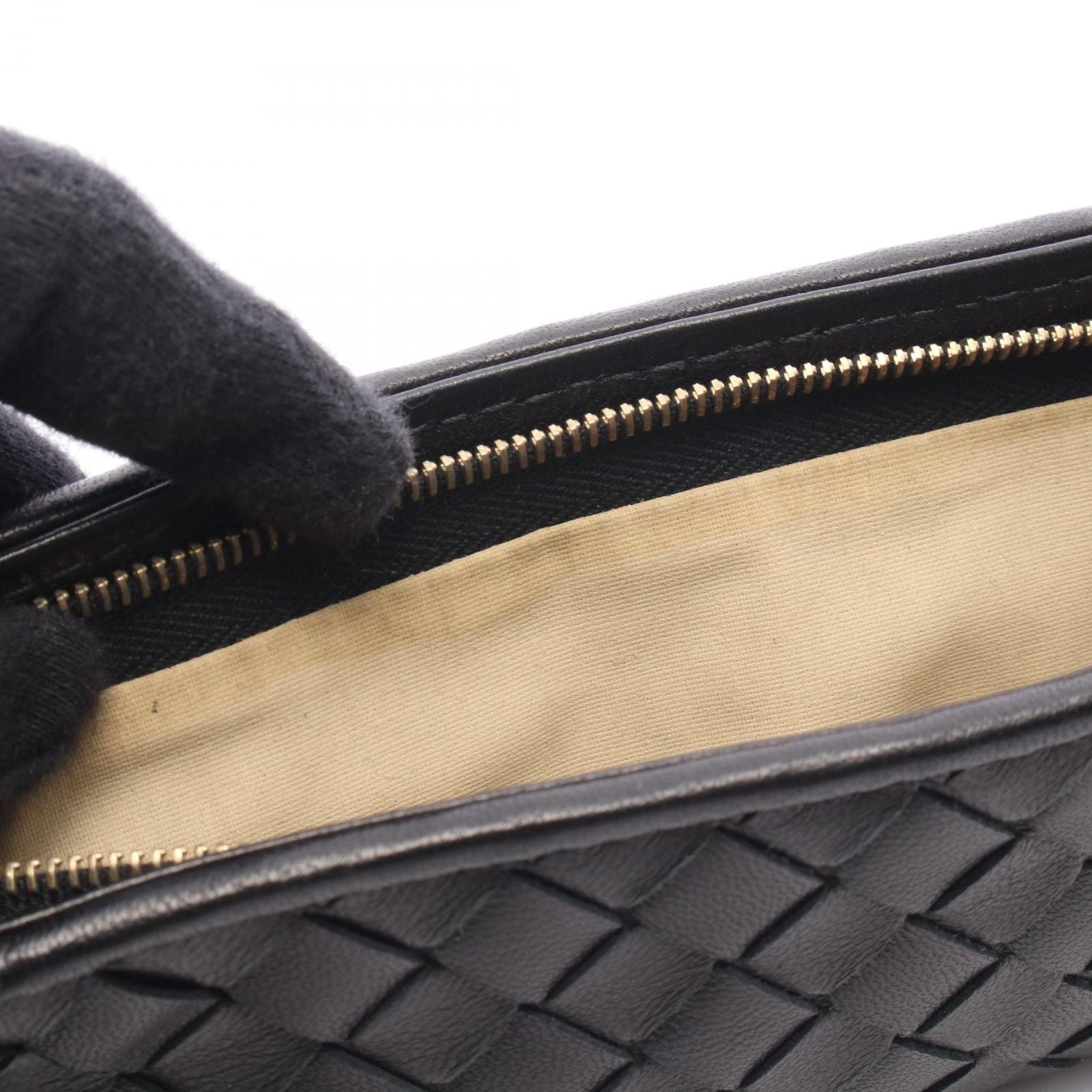 Bottega Veneta Pencil Case Intrecciato Black Lambskin — view 6