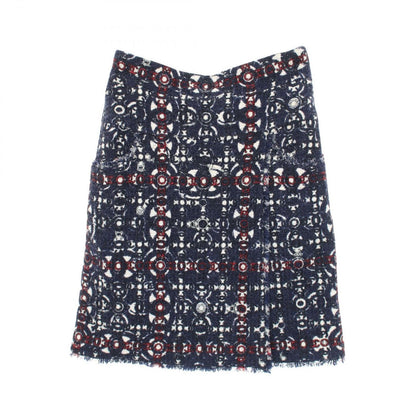 Chanel Skirt CC Logo Tweed Wool