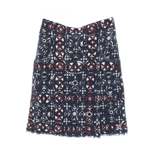 Chanel Skirt CC Logo Tweed Wool