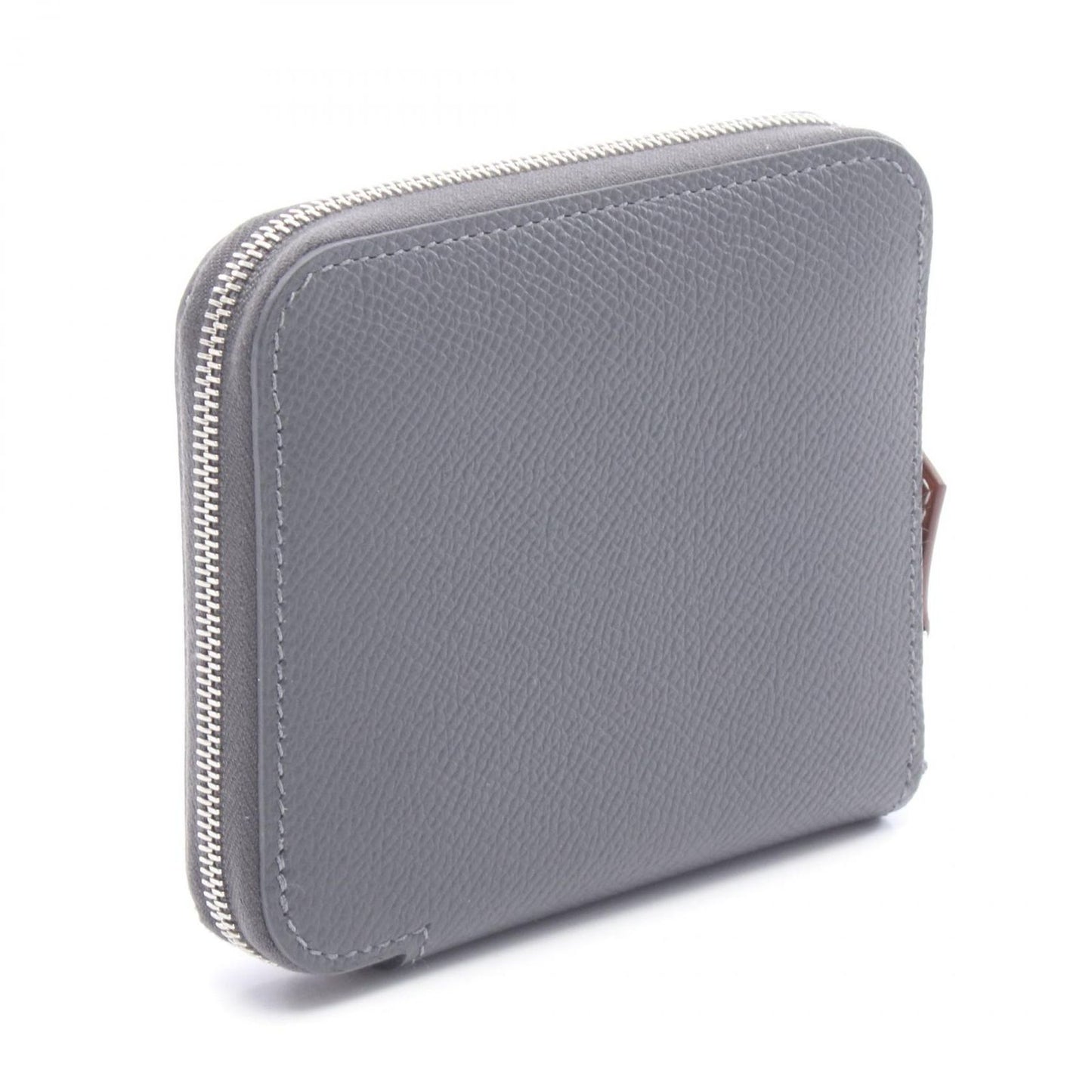 Hermes Round Wallet Azap Compact Silk in Grimisty Leather in — view 2
