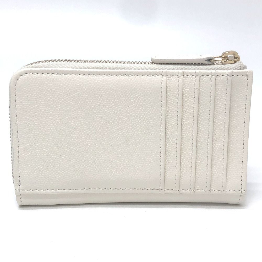 Chanel Card Case CC Logo Wallet Coin Purse Caviar Leather White — view 2