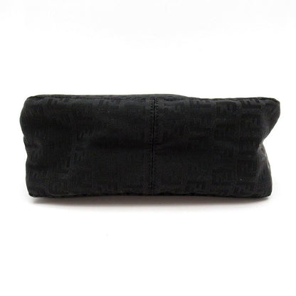 Fendi Zucchino Handbag Canvas Leather Black — view 6