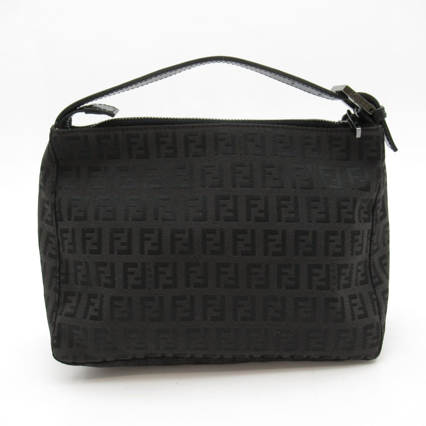 Fendi Zucchino Handbag Canvas Leather Black — view 4