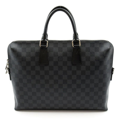 Louis Vuitton Porte Documents Jules Damier Graphite Business Bag Black Gray — view 4