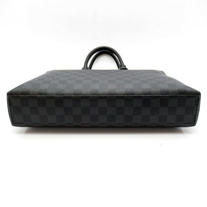 Louis Vuitton Porte Documents Jules Damier Graphite Business Bag Black Gray — view 6