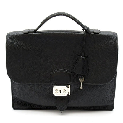 Hermes Sac a Depeches 27 Taurillon Clemence Business Bag Black