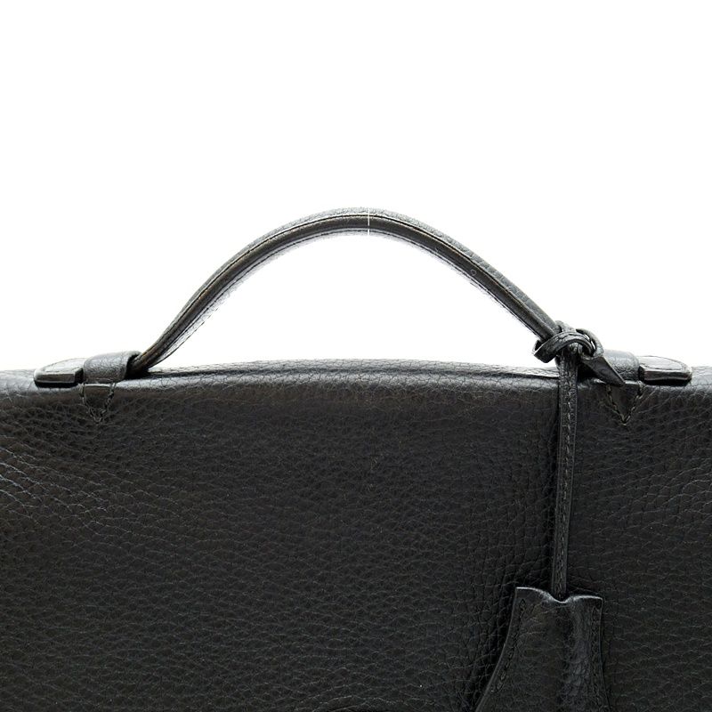 Hermes Sac a Depeches 27 Taurillon Clemence Business Bag Black — view 2
