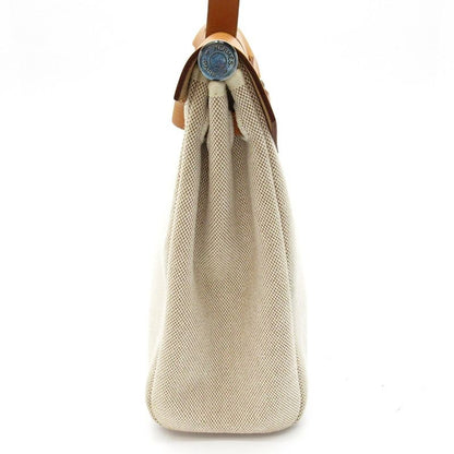 Hermes Herbag PM Toile Ash Calf Shoulder Bag Natural — view 2