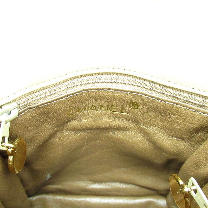 Chanel Quilted Waist Pouch Belt Bag Lambskin Beige — view 7