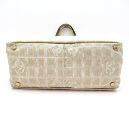 Chanel New Travel Line Tote MM Nylon Leather Beige Gold — view 6