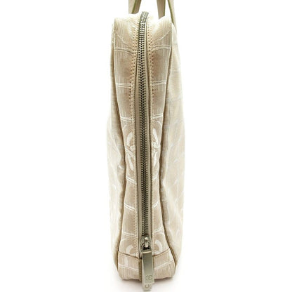 Chanel New Travel Line Briefcase Nylon Leather Handbag Beige Gold — view 3