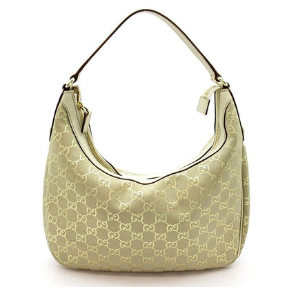 Gucci Shoulder Bag Suede Leather Beige