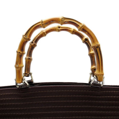 Gucci Bamboo 2-Way Handbag Canvas Leather Brown — view 2