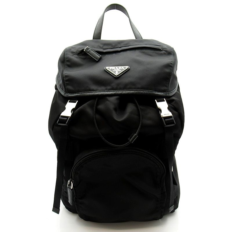 Prada Backpack Nylon Leather Black
