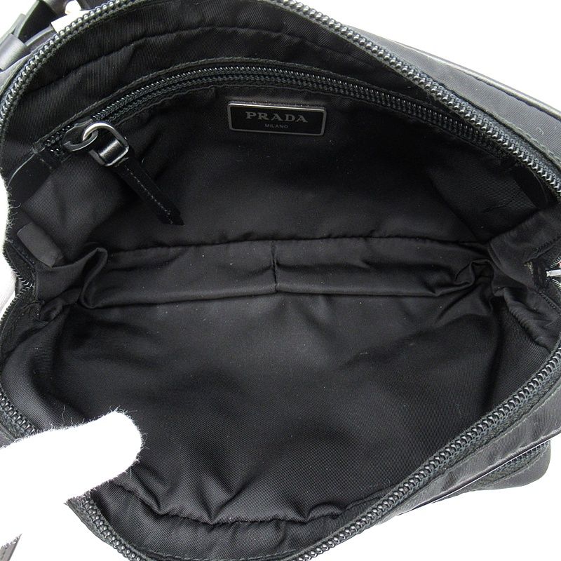 Prada Studded Waist Pouch Belt Bag Nylon Black — view 6