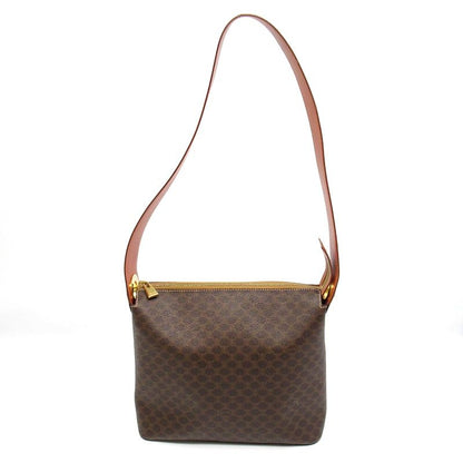 Celine Macadam Shoulder Bag Leather Brown