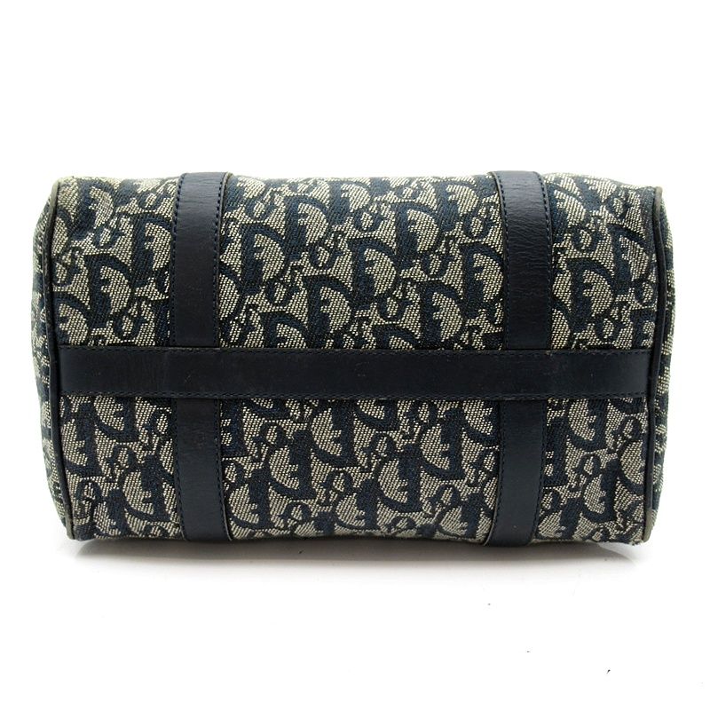 Dior Trotter Mini Boston Bag Canvas Leather Navy — view 6