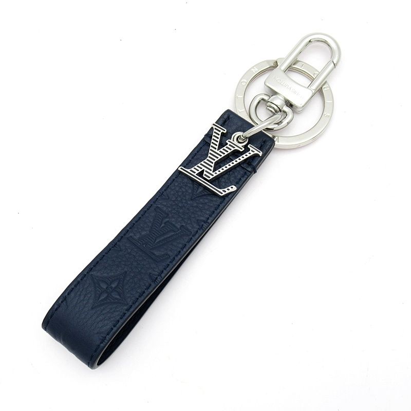 Louis Vuitton Key Holder LV Shadow Dragonne Monogram Navy Blue