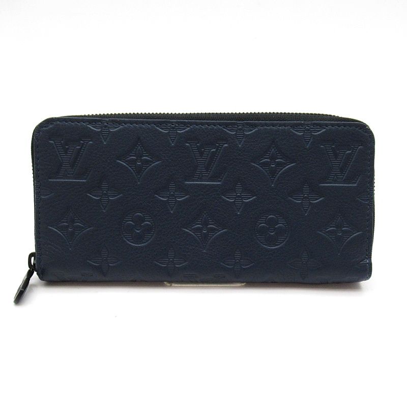 Louis Vuitton Zippy Wallet Horizontal Monogram Shadow Navy Blue