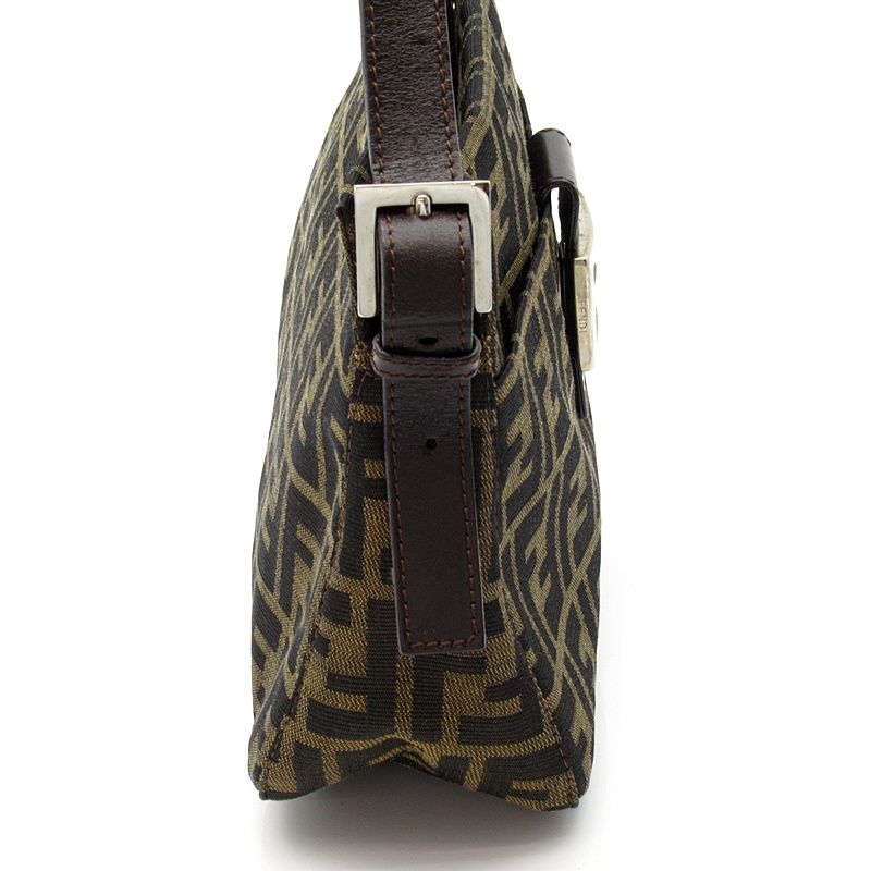 Fendi Zucca Shoulder Bag Canvas Leather Brown — view 5